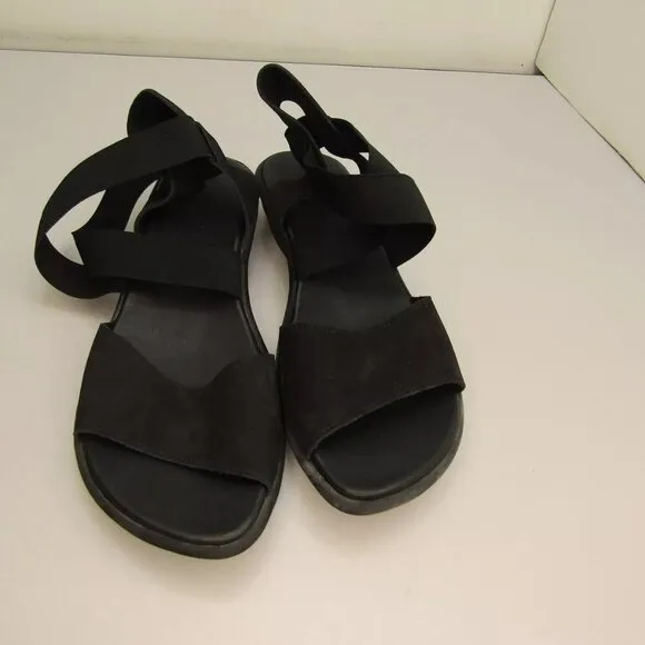 NEW ARCHE Womens Satia Sandals Strappy Low Crossed Strap Black Size 9.5