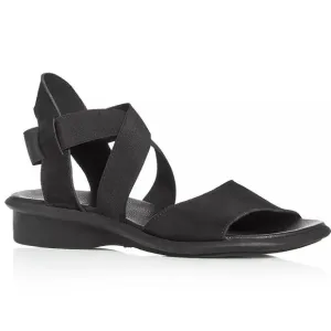 NEW ARCHE Womens Satia Sandals Strappy Low Crossed Strap Black Size 9.5