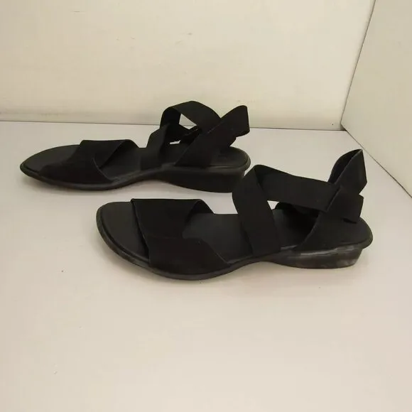 NEW ARCHE Womens Satia Sandals Strappy Low Crossed Strap Black Size 9.5