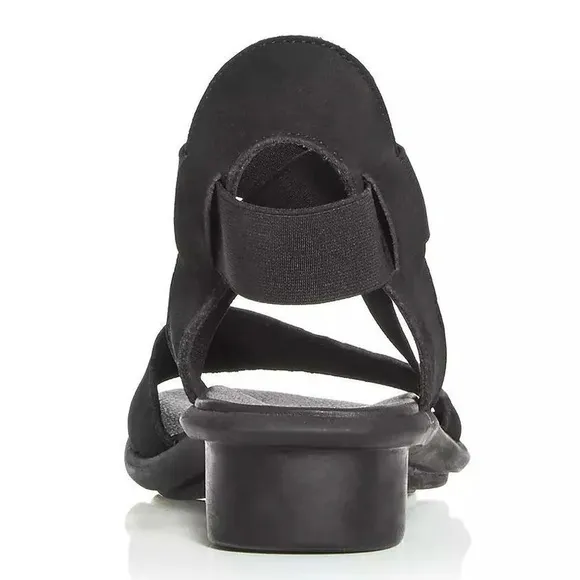 NEW ARCHE Womens Satia Sandals Strappy Low Crossed Strap Black Size 9.5
