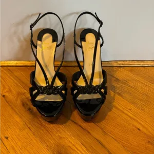 New, Authentic Christian Louboutin Platform strappy slingback sandals heels