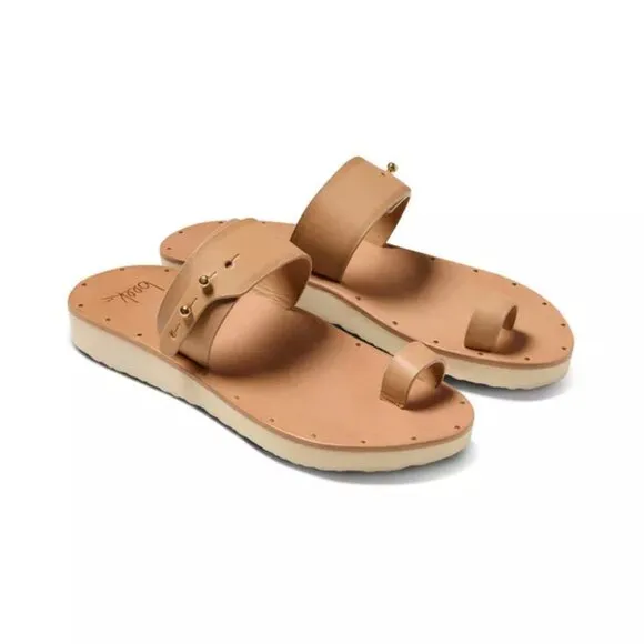 NEW  BEEK Leather Whistler Toe Ring Sandals honey for women 254 6M8T