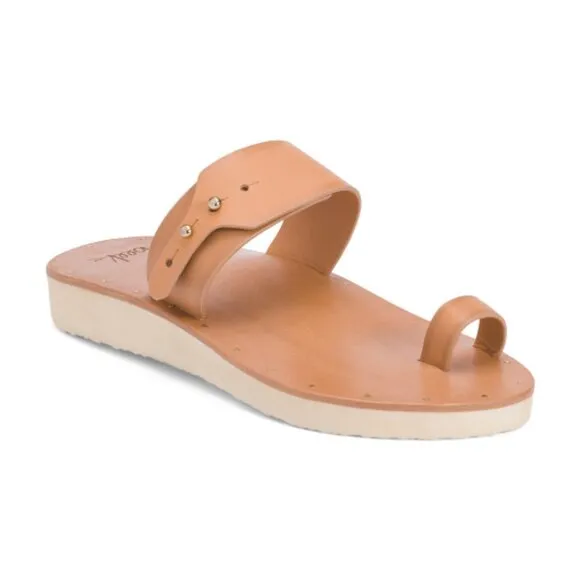 NEW  BEEK Leather Whistler Toe Ring Sandals honey for women 254 6M8T