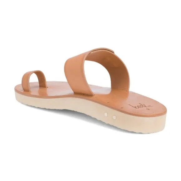 NEW  BEEK Leather Whistler Toe Ring Sandals honey for women 254 6M8T