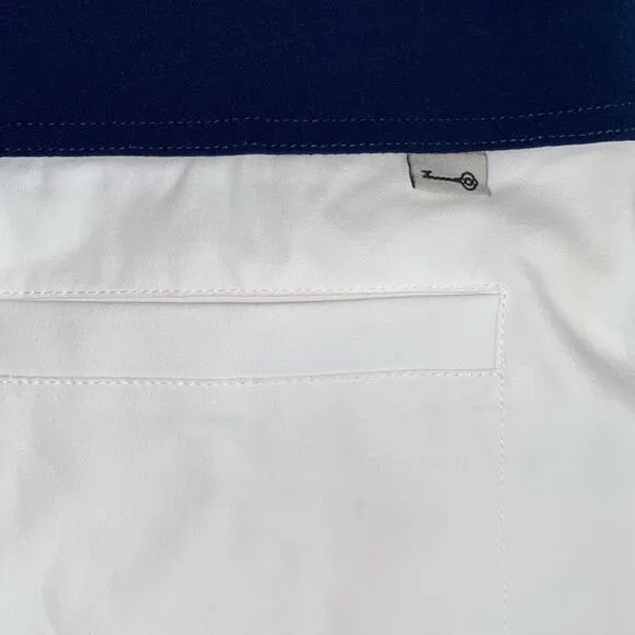 NEW Belyn Key $120 WOVEN UPF 50 Tennis Golf WRAP SKORT Chalk / Ink sz Small NWT