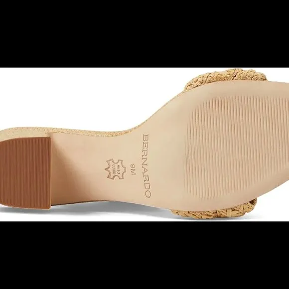 new BERNARDO Made In Brazil Bali Woven Heel Sandals Light Natural 663mn