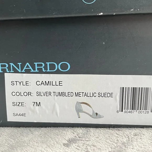NEW Bernardo Silver Metallic Suede Leather Strappy Sandals Size 7