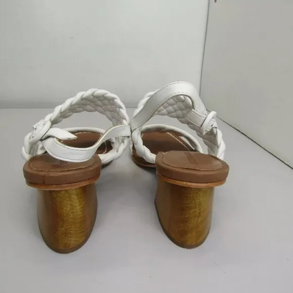 NEW BERNARDO Womens Beaufort 2 Sandals Mid Heel Adjustable Buckle M White Size 7