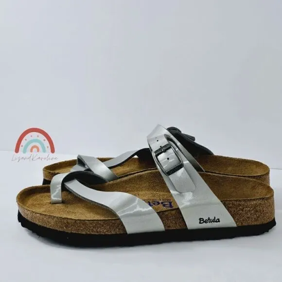 New! Betula by Birkenstock Mia Soft Silver Sandals