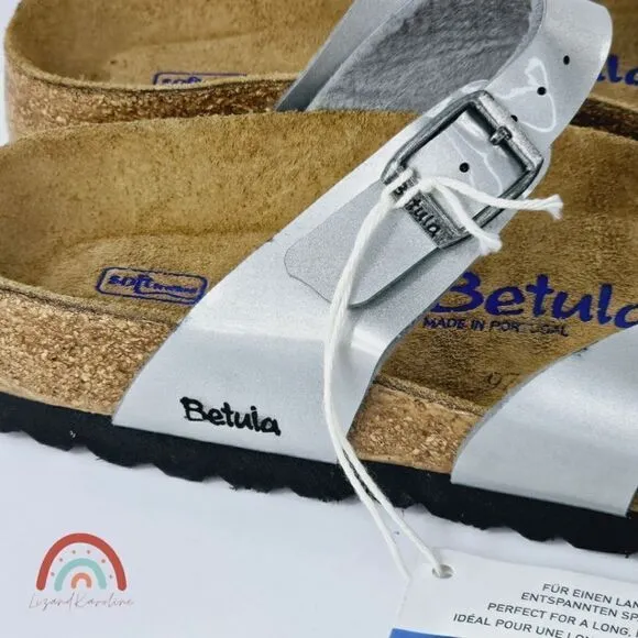 New! Betula by Birkenstock Mia Soft Silver Sandals