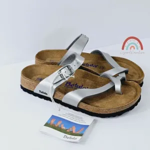 New! Betula by Birkenstock Mia Soft Silver Sandals