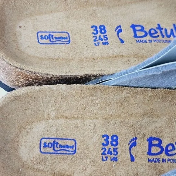 New! Betula by Birkenstock Mia Soft Silver Sandals
