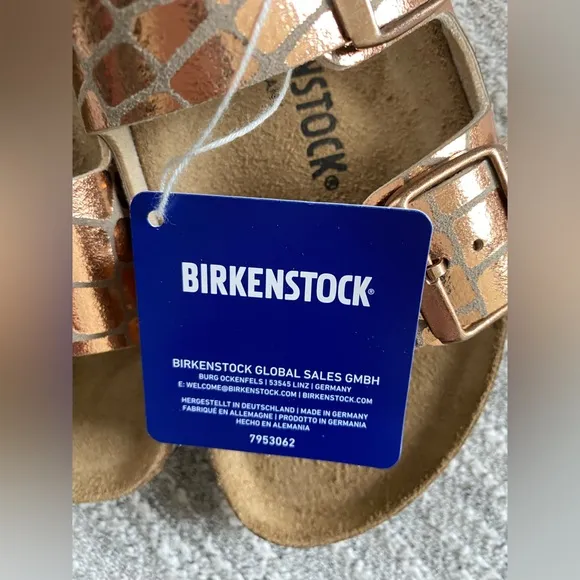 New Birkenstock Arizona Gator Gleam Sandals- Copper