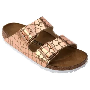 New Birkenstock Arizona Gator Gleam Sandals- Copper