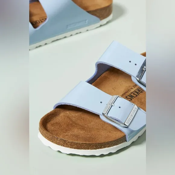 NEW BIRKENSTOCK ARIZONA SANDALS BLUE PATENT 39