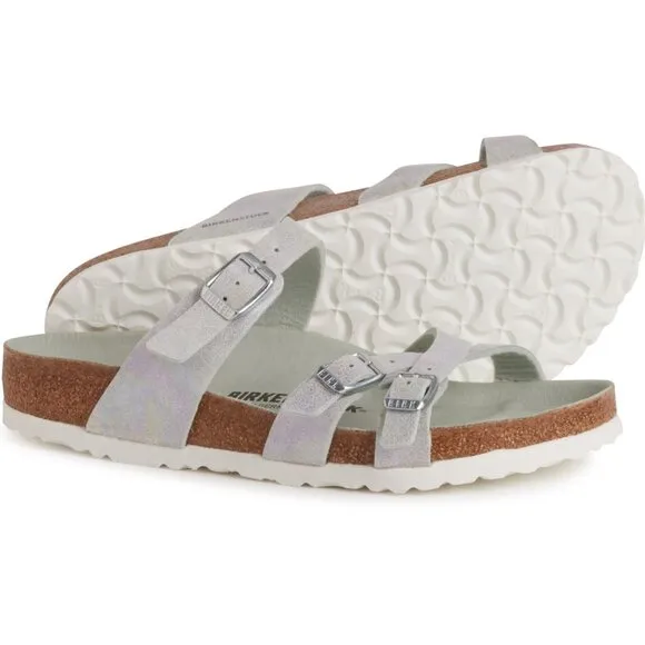 NEW Birkenstock Made in Germany Franca Sandals - Birko-Flor®  Iridescent Matcha2