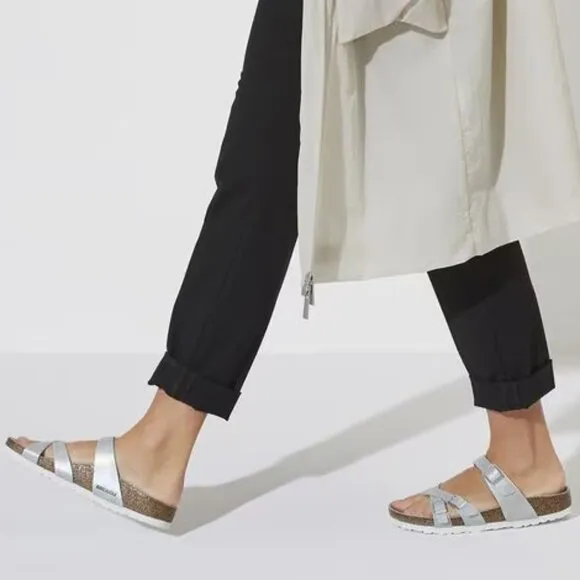 NEW Birkenstock Made in Germany Franca Sandals - Birko-Flor®  Iridescent Matcha2