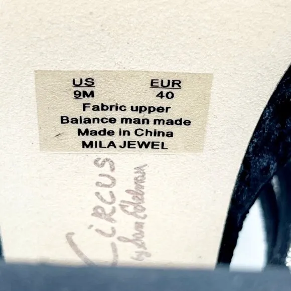 NEW Circus NY by Sam Edelman Mila Jewel Platform Velvet Sandals Womens 9 Black