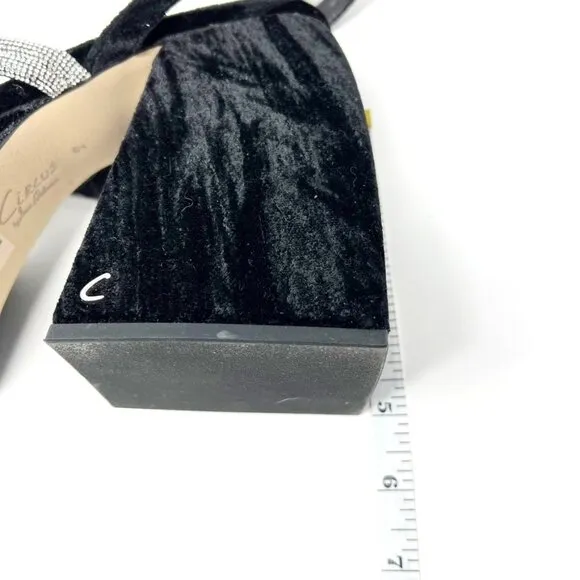 NEW Circus NY by Sam Edelman Mila Jewel Platform Velvet Sandals Womens 9 Black