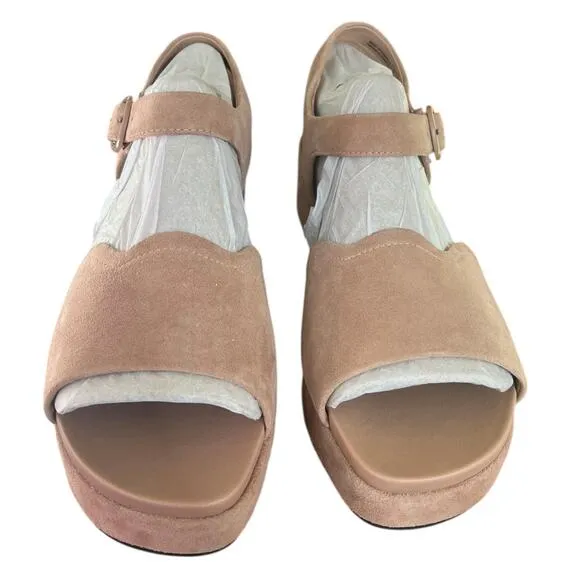 NEW Clarks Kimmei Way Wedge Sandals Dark Blush Suede Women's 10