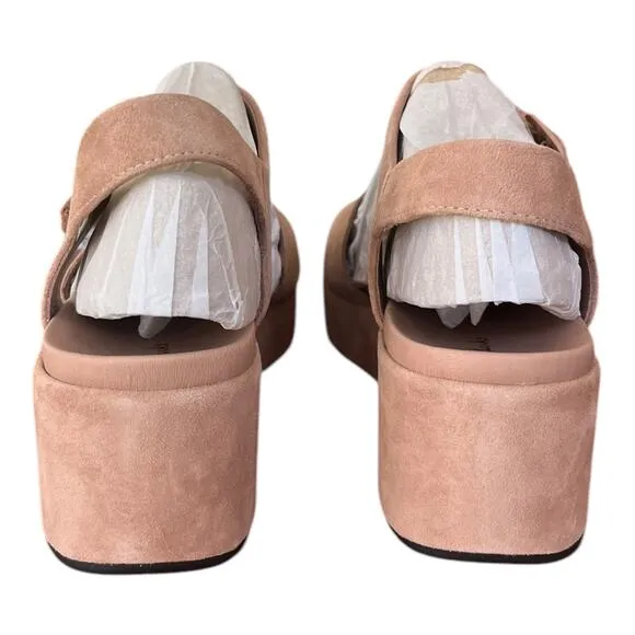 NEW Clarks Kimmei Way Wedge Sandals Dark Blush Suede Women's 10