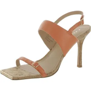 NEW Coach KIT Orange Color Leather Cork High Heel Sandals SZ 9, 9.5B