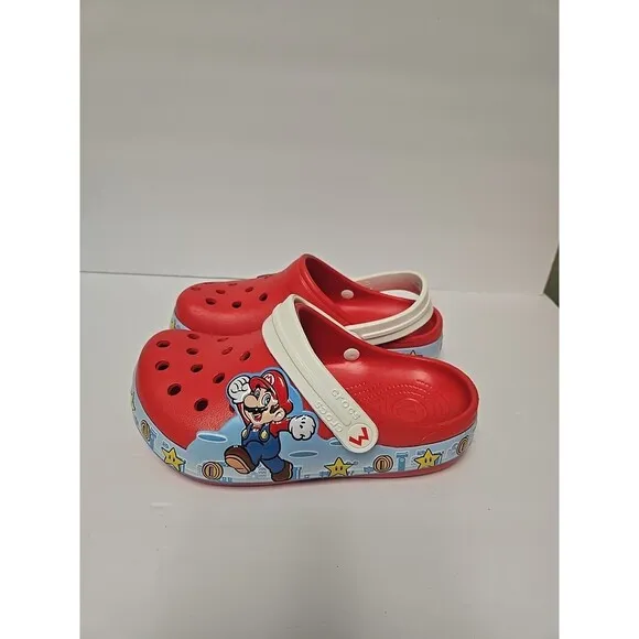 NEW CROCS FunLab SUPER MARIO Light Up Kids Clog Sandals Slip On Child Kid 2