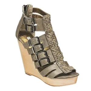 NEW Cynthia Vincent Jett Wood Wedge Sandal Size 10