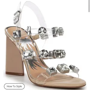 NEW Dannijo x Gianni Bini Bianca Jeweled Dress heel sandals women size 6, 7.5