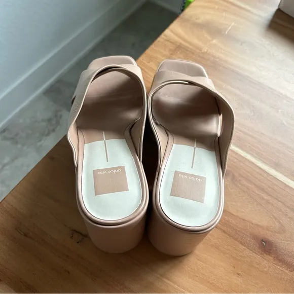 New Dolce Vita Blush Leather Platform Sandals