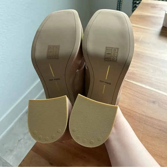 New Dolce Vita Blush Leather Platform Sandals