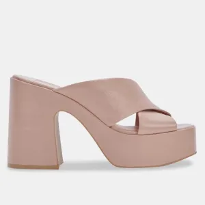 New Dolce Vita Blush Leather Platform Sandals