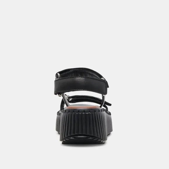 NEW DOLCE VITA Leather Debra Sandals midnight black for women 462tn