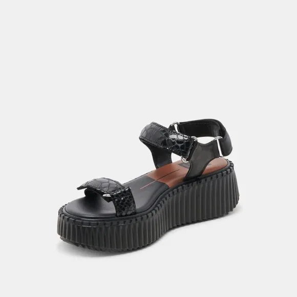 NEW DOLCE VITA Leather Debra Sandals midnight black for women 462tn
