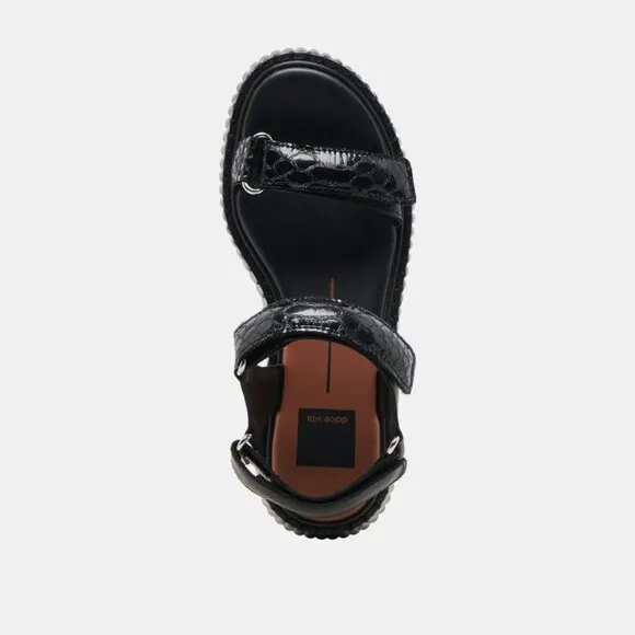 NEW DOLCE VITA Leather Debra Sandals midnight black for women 462tn