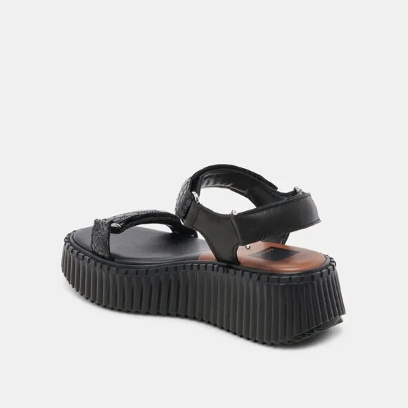 NEW DOLCE VITA Leather Debra Sandals midnight black for women 462tn