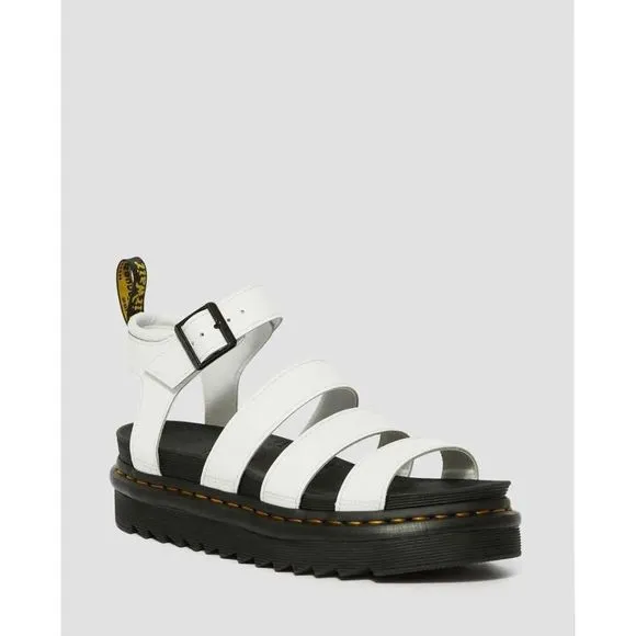 New Dr Martens BLAIRE LEATHER STRAP SANDALS Size 9 In White