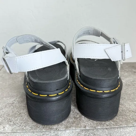 NEW Dr Martens VOSS Hydro White Leather Platform Strap Sandals Woman EU 41 US 9