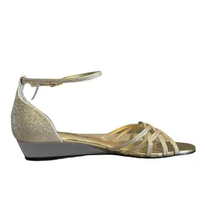 NEW Easy Street Gold Glitter Tarrah Evening Sandals Gold Glitter Elegant Pumps