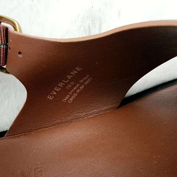 NEW Everlane The City Crossover Brown Leather Sandals