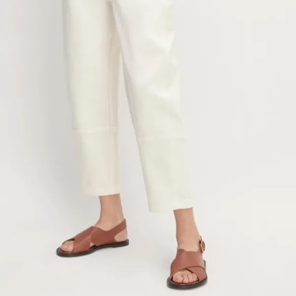 NEW Everlane The City Crossover Brown Leather Sandals