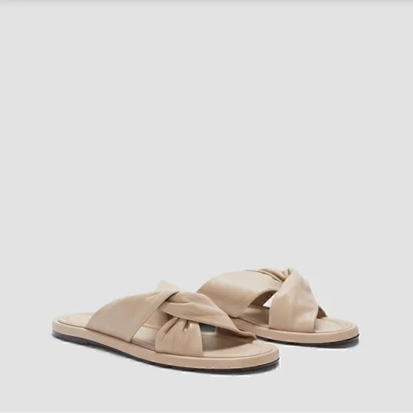 New Everlane The Day Twist Sandal in Warm Khaki Size 7.5