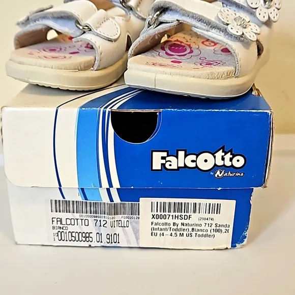 NEW Falcotto by Naturino Girls Bianco White Sandals