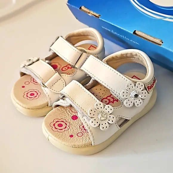 NEW Falcotto by Naturino Girls Bianco White Sandals