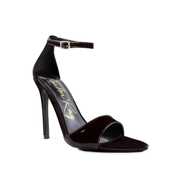 NEW FLAME ANKLE STRAP HIGH HEELED SANDALS- Latte