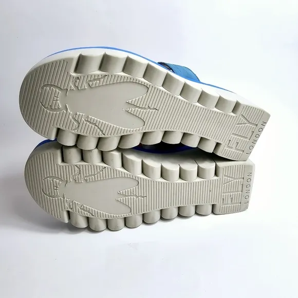 NEW Fly London Cupido Multicolor Azure Platform Sandals Size 8