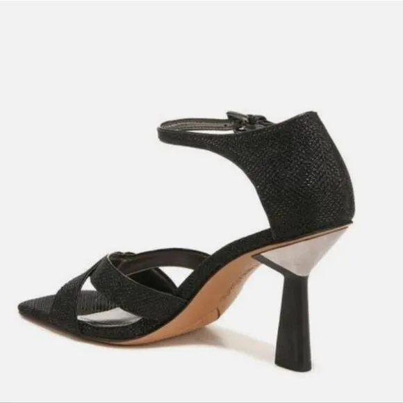 New FRANCO SARTO RANIA 2 STILETTO CUT-OUT high HEELS sandals black pumps 7