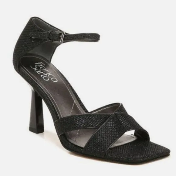 New FRANCO SARTO RANIA 2 STILETTO CUT-OUT high HEELS sandals black pumps 7