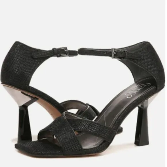 New FRANCO SARTO RANIA 2 STILETTO CUT-OUT high HEELS sandals black pumps 7