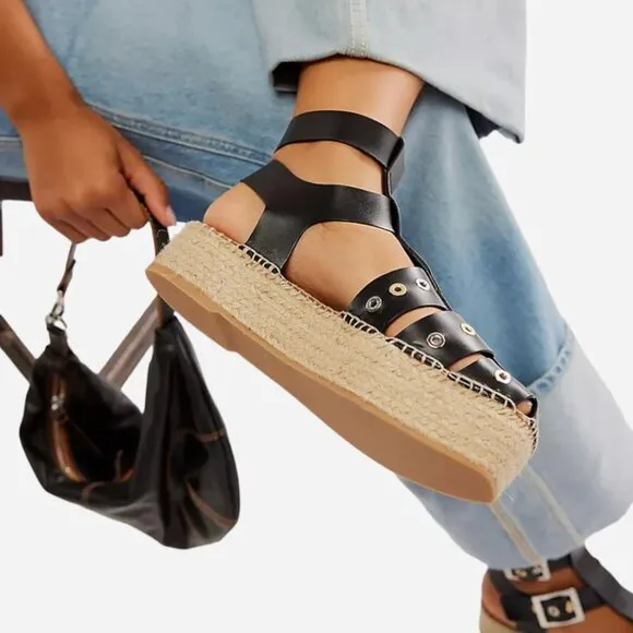 NEW Free People  Gable Glad Espadrille Gladiator Sandals  254 5S3